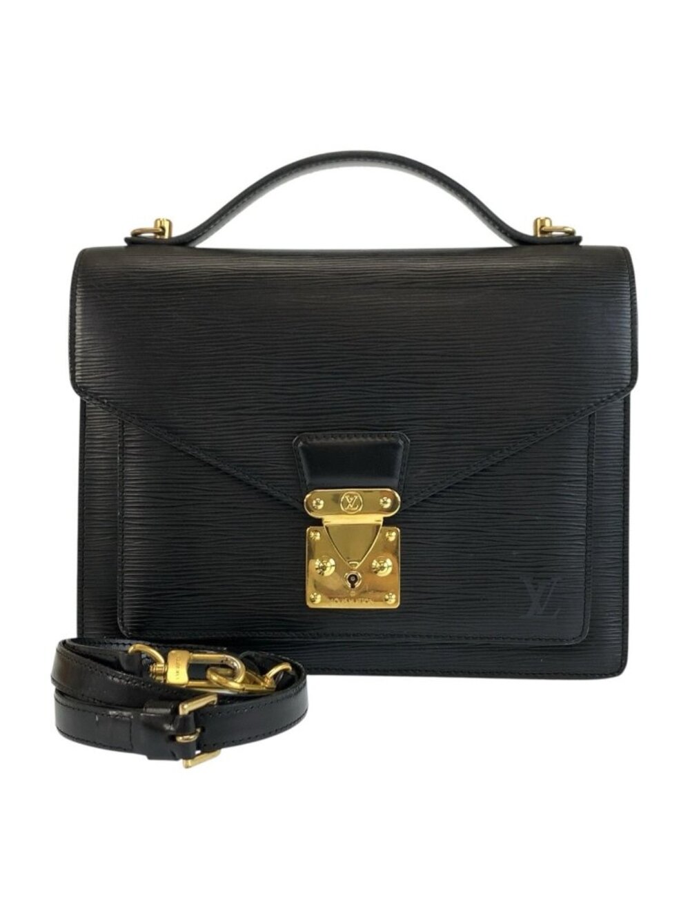 Louis Vuitton Epi Monceau Black Gold 2-Way Shoulder Bag